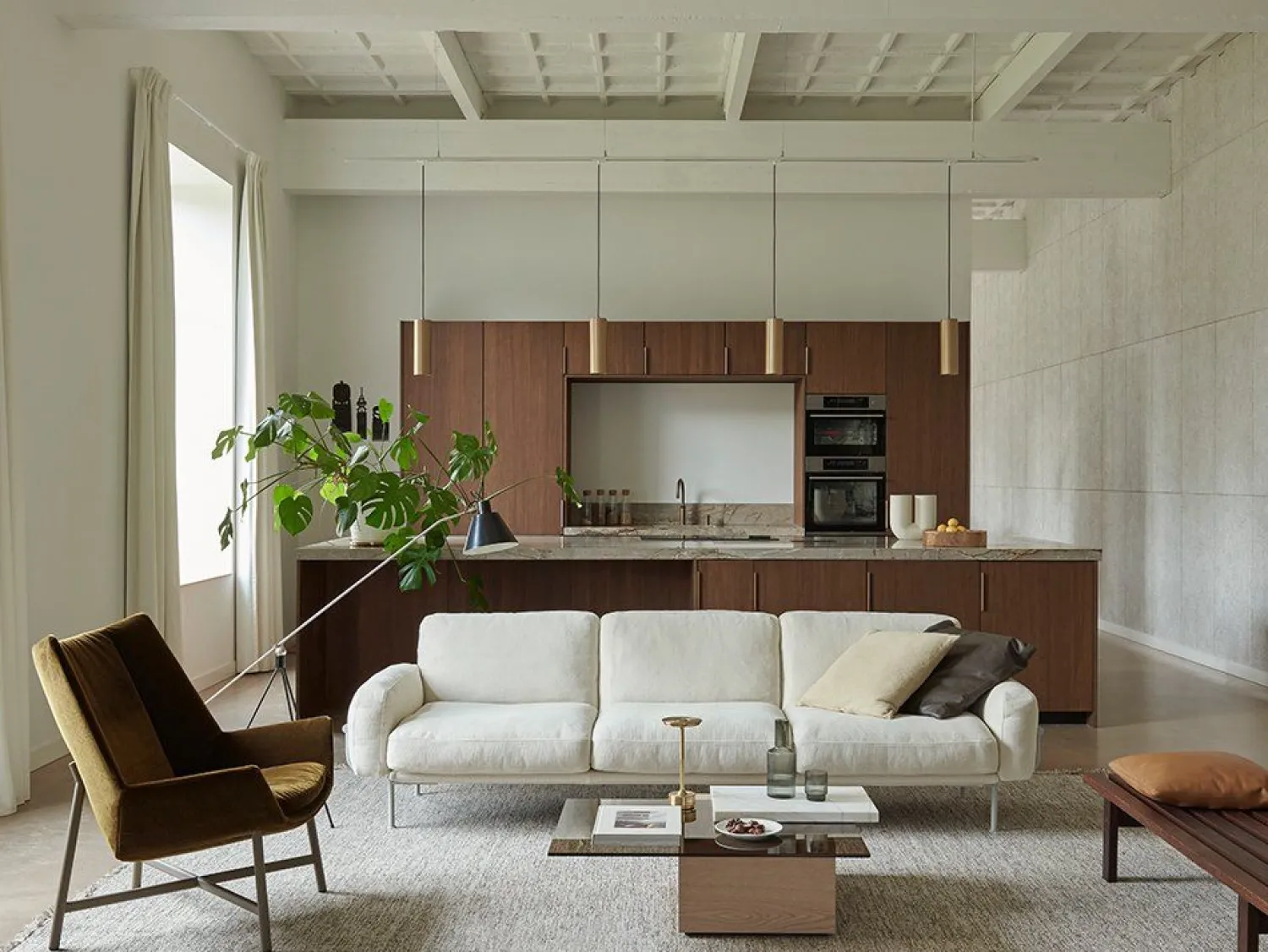Design Salontafels|Marmeren Salontafels-Gelderland 10050 Palea Salontafel Naturel, Brons, Wit