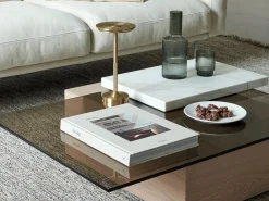 Design Salontafels|Marmeren Salontafels-Gelderland 10050 Palea Salontafel Naturel, Brons, Wit