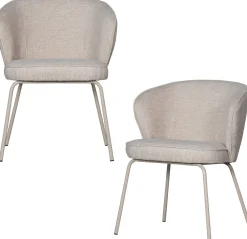 Eetkamerstoelen Met Armleuning-WOOOD Admit Eetkamerstoel Pebble