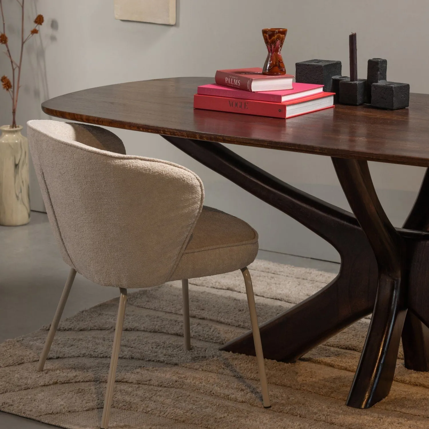 Eetkamerstoelen Met Armleuning-WOOOD Admit Eetkamerstoel Pebble