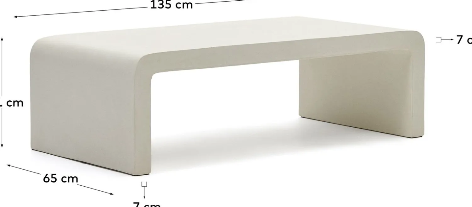 Tuintafels-Kave Home Aiguablava Rechthoekige Salontafel Wit