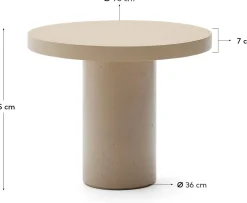 Tuintafels|Ronde Eettafels-Kave Home Aiguablava S Tuintafel Beige