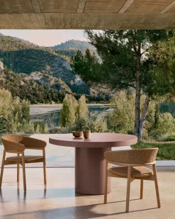 Tuintafels|Ronde Eettafels-Kave Home Aiguablava Tuintafel Terracotta