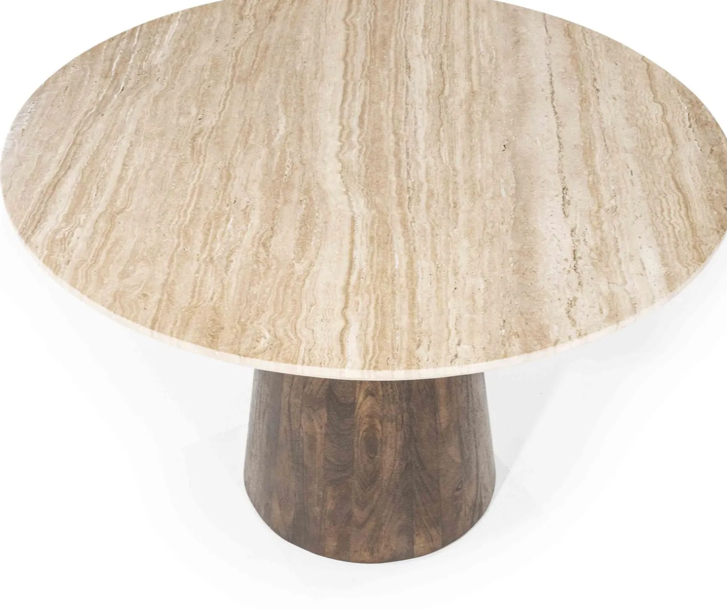 Houten Eettafels|Ronde Eettafels-Eleonora Aikin Eettafel Beige, Creme, Bruin