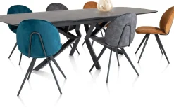 Eetkamerstoelen Zonder Armleuning-XOOON Aiko Karese Eetkamerstoel Teal