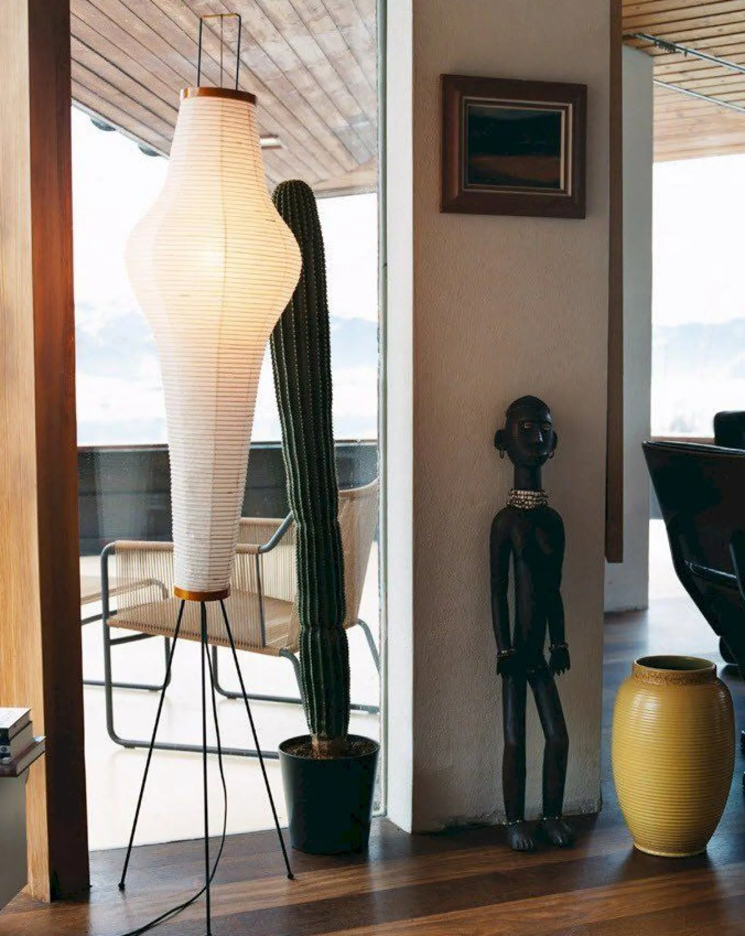 Vloerlampen|Vloerlampen-Vitra Akari 14A Vloerlamp Crèmewit
