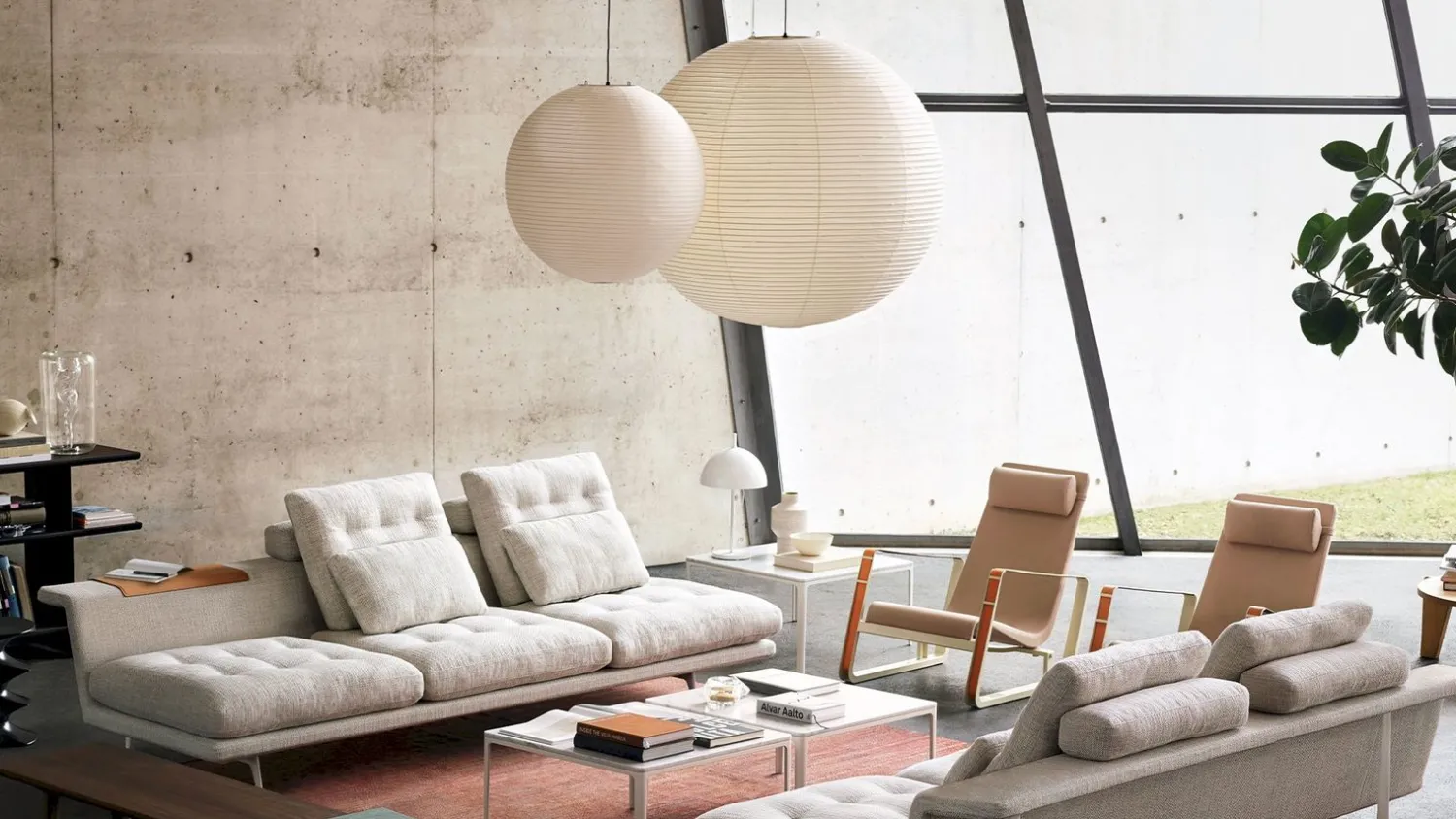 Design Hanglampen|Design Hanglampen-Vitra Akari 55D Hanglamp Wit