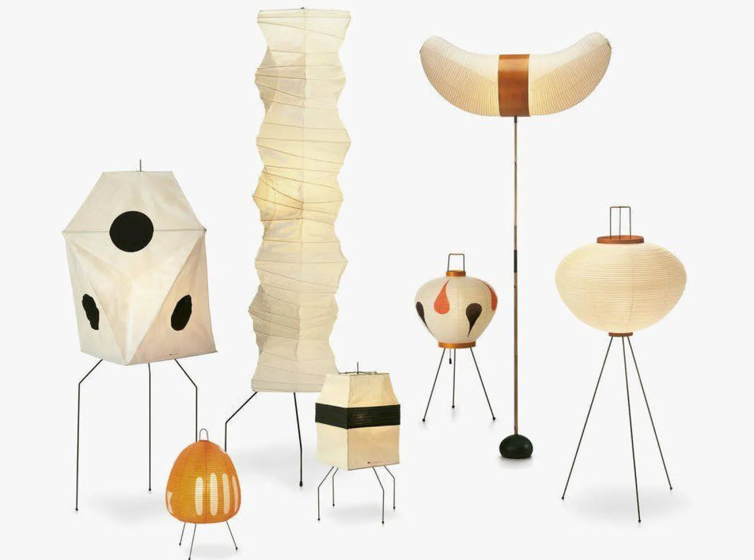 Vloerlampen|Vloerlampen-Vitra Akari Vloerlamp Crèmewit