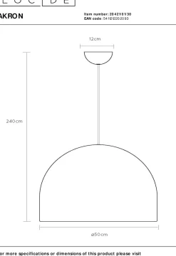Moderne Hanglampen|Moderne Hanglampen-Lucide Akron Hanglamp Zwart