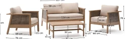 Loungesets-Kave Home Alabe Loungeset Naturel, Beige