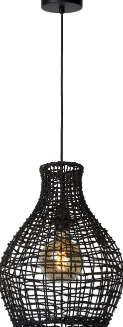 Hanglampen|Hanglampen-Lucide Alban Hanglamp Zwart