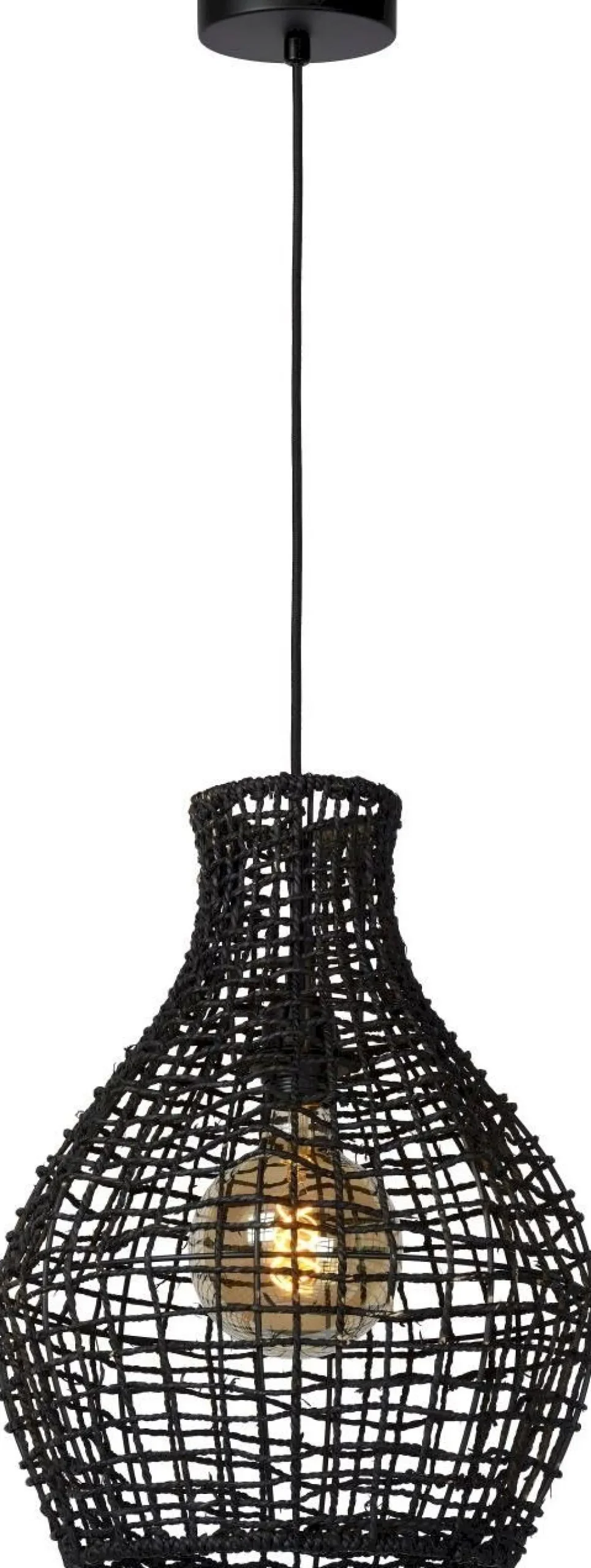 Hanglampen|Hanglampen-Lucide Alban Hanglamp Zwart
