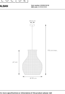 Hanglampen|Hanglampen-Lucide Alban Hanglamp Zwart