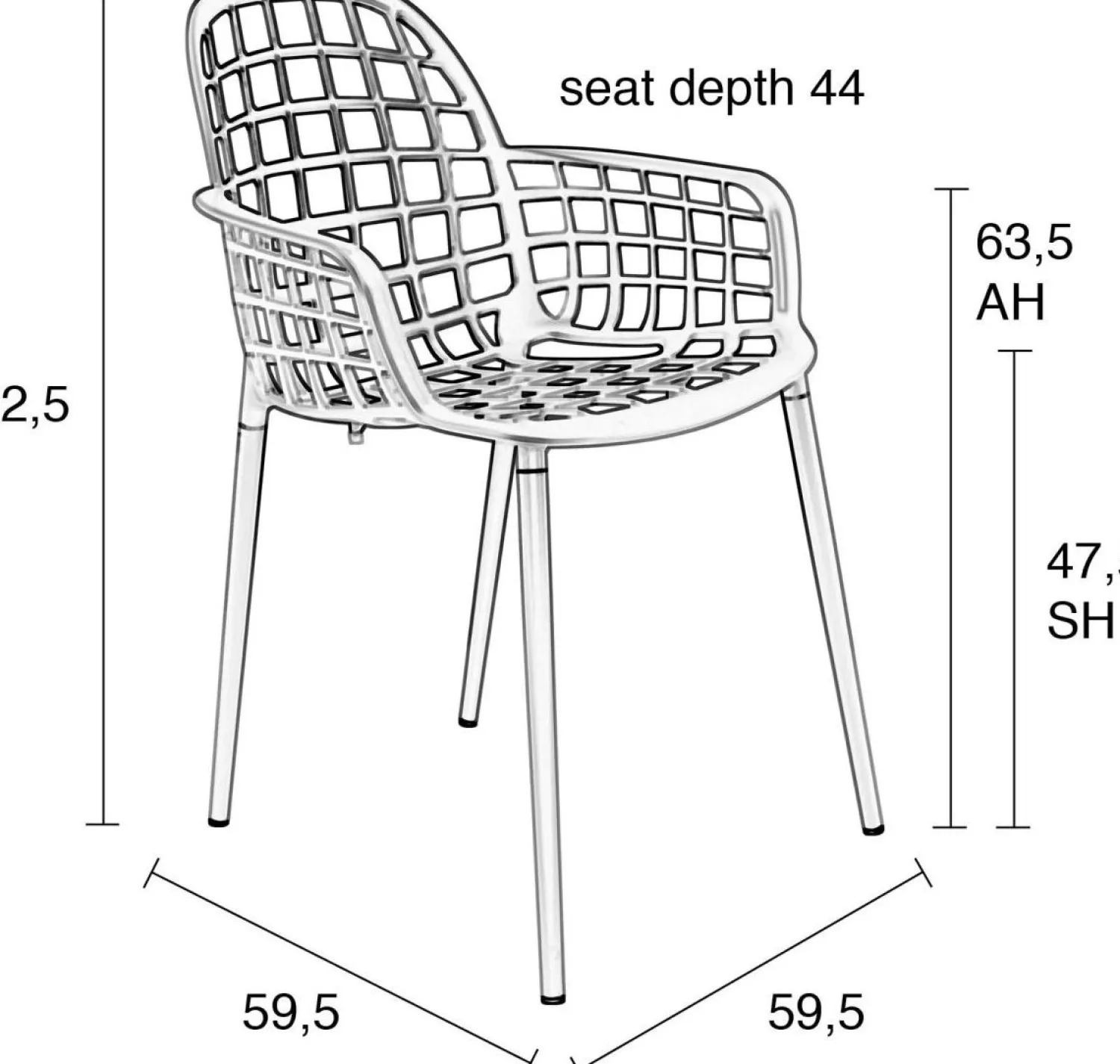 Tuinstoelen|Kuipstoelen-Zuiver Albert Kuip Garden (set van 2) Eetkamerstoel White
