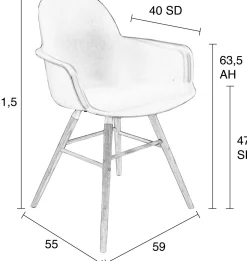 Kuipstoelen|Eetkamerstoelen Met Armleuning-Zuiver Albert Kuip (set van 2) Armstoel taupe