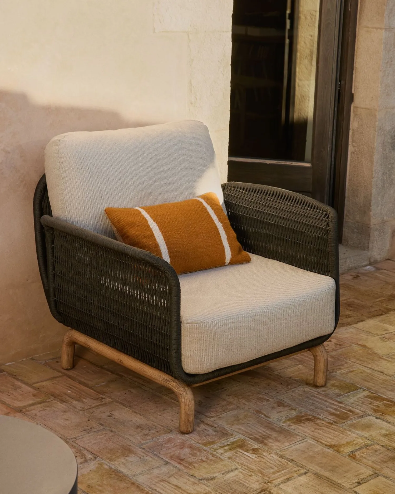 Tuinstoelen-Kave Home Alipa Outdoor Fauteuil Antraciet