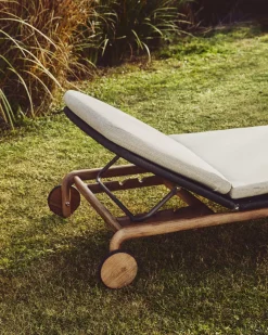Tuinstoelen-Kave Home Alipa Outdoor Ligstoel Antraciet