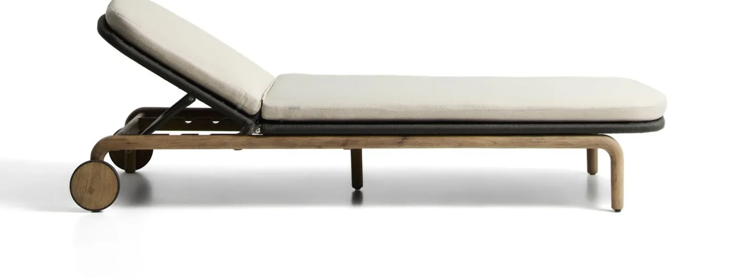 Tuinstoelen-Kave Home Alipa Outdoor Ligstoel Antraciet