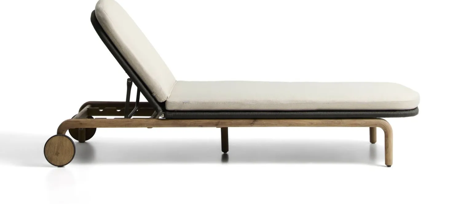 Tuinstoelen-Kave Home Alipa Outdoor Ligstoel Antraciet