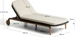 Tuinstoelen-Kave Home Alipa Outdoor Ligstoel Antraciet