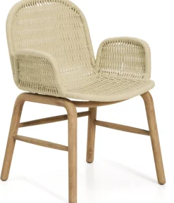 Tuinstoelen-Kave Home Alipa Tuin Armstoel Ecru