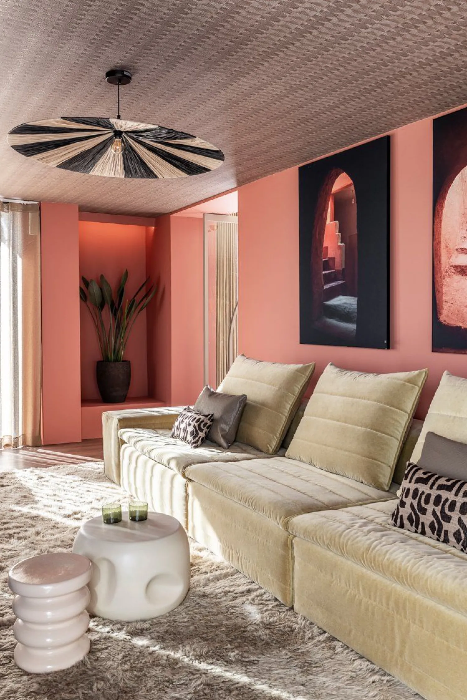 Ronde Bijzettafels-HKLIVING Allure Bijzettafel Cream