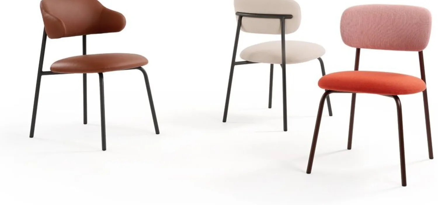 Design Stoelen|Eetkamerstoelen Zonder Armleuning-Artifort Aloa Eetkamerstoel Roze, Rood