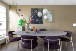 Design Stoelen|Eetkamerstoelen Zonder Armleuning-Artifort Aloa Eetkamerstoel Roze, Rood