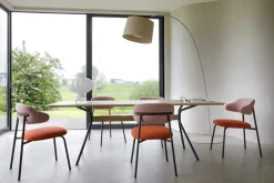 Design Stoelen|Eetkamerstoelen Zonder Armleuning-Artifort Aloa Eetkamerstoel Roze, Rood