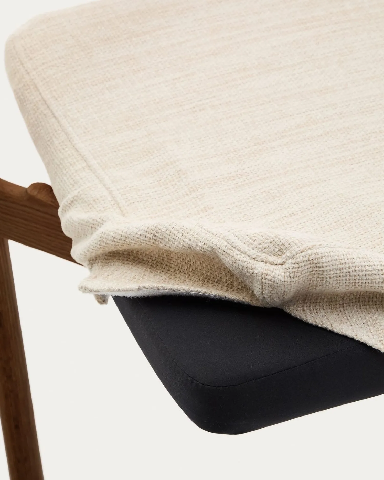 Tuinstoelen|Eetkamerstoelen Met Armleuning-Kave Home Alocs Eetkamerstoel Beige, Walnoot