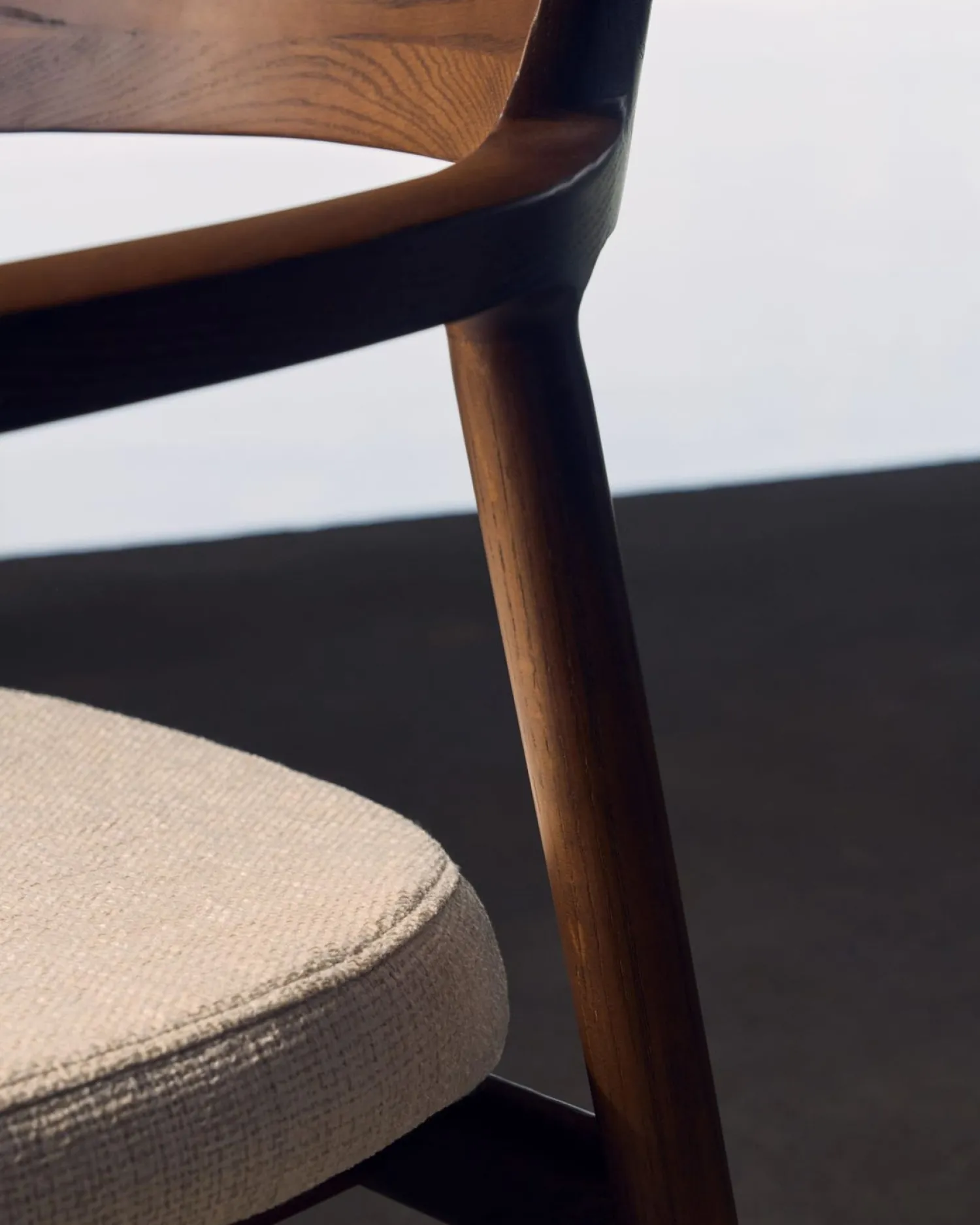 Tuinstoelen|Eetkamerstoelen Met Armleuning-Kave Home Alocs Eetkamerstoel Beige, Walnoot