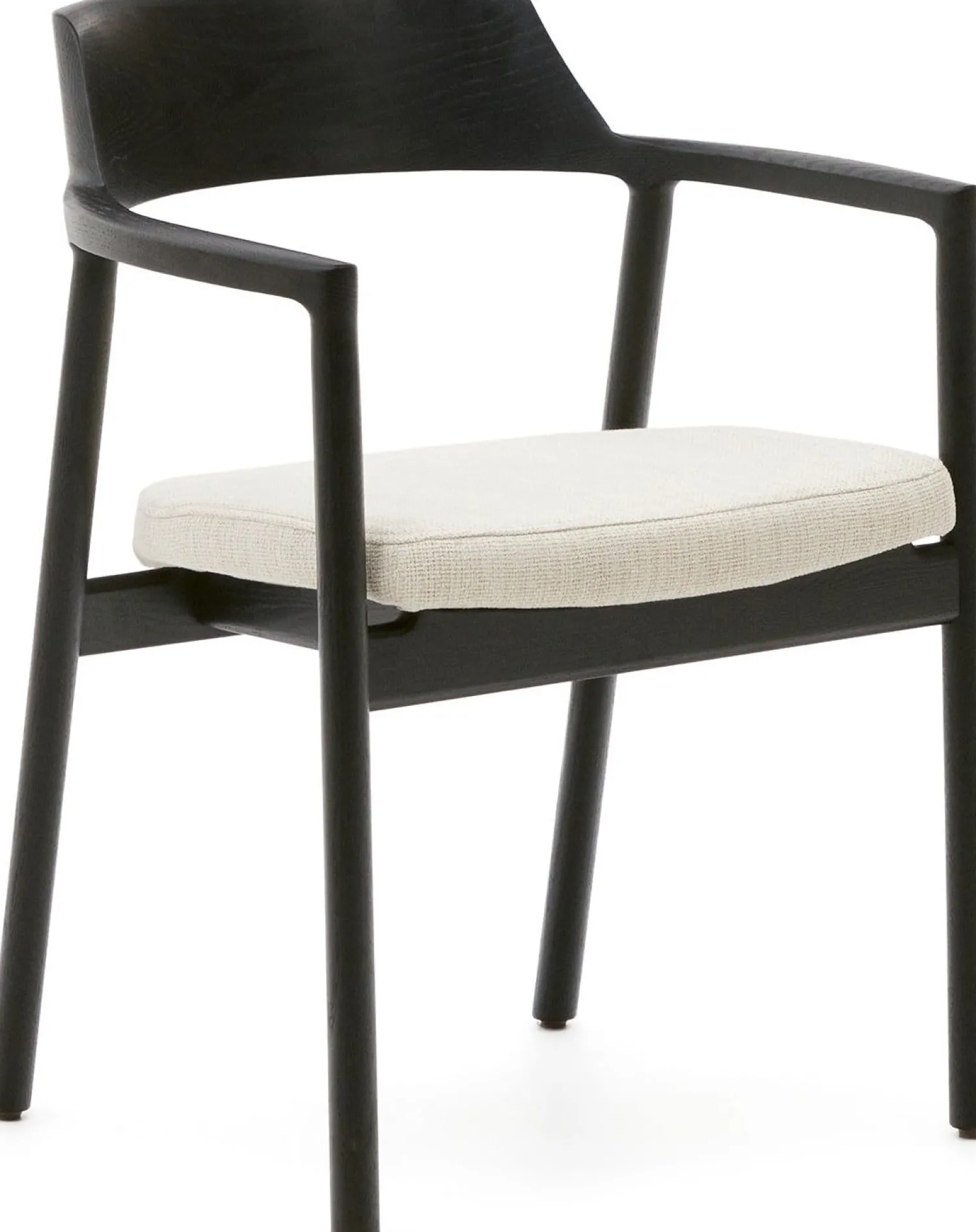 Eetkamerstoelen Met Armleuning-Kave Home Alocs Eetkamerstoel Beige, Zwart