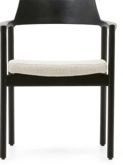 Eetkamerstoelen Met Armleuning-Kave Home Alocs Eetkamerstoel Beige, Zwart