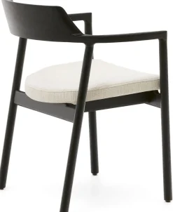 Eetkamerstoelen Met Armleuning-Kave Home Alocs Eetkamerstoel Beige, Zwart