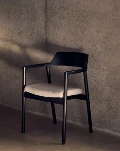 Eetkamerstoelen Met Armleuning-Kave Home Alocs Eetkamerstoel Beige, Zwart