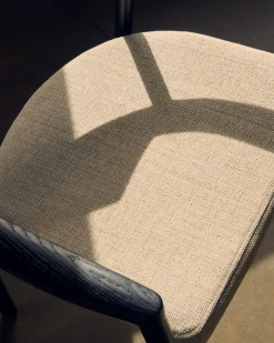 Eetkamerstoelen Met Armleuning-Kave Home Alocs Eetkamerstoel Beige, Zwart