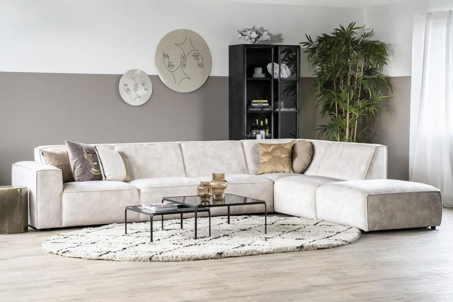 Hoekbanken-Sevn Amarillo Hoekbank Beige