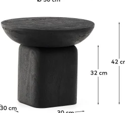 Houten Bijzettafels-Kave Home Ambra Bijzettafel Zwart