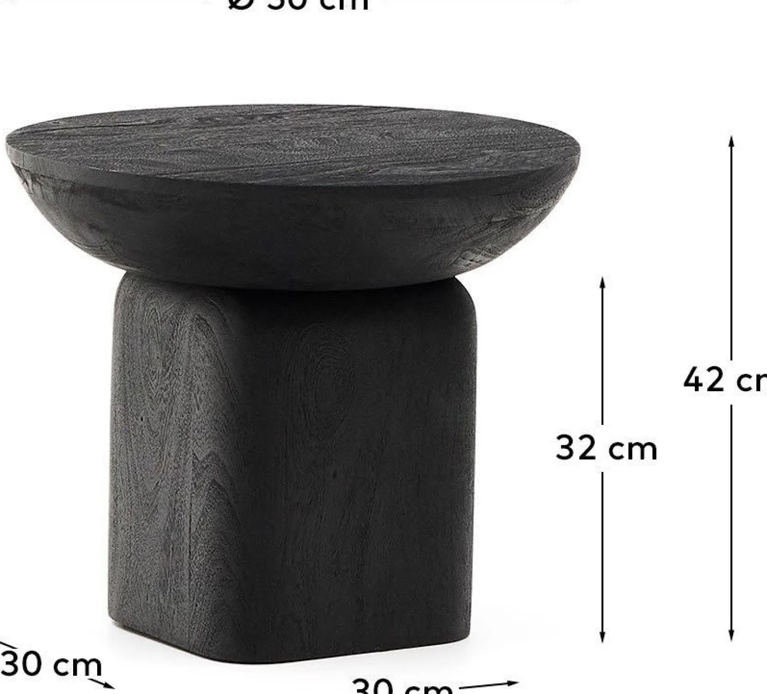 Houten Bijzettafels-Kave Home Ambra Bijzettafel Zwart