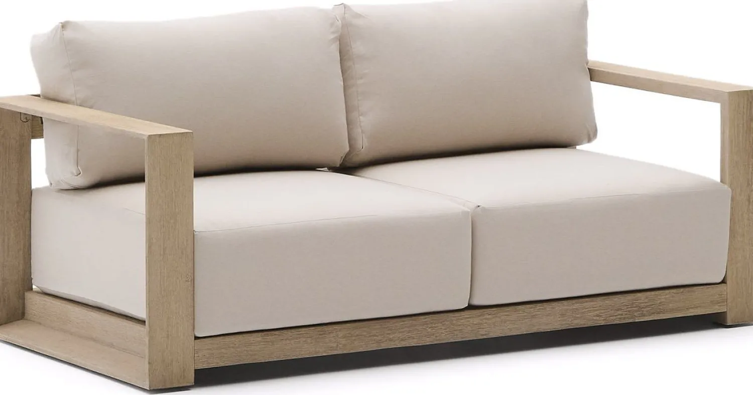 Tuinbanken|Zitbanken-Kave Home Ambra 2-Zitsbank Beige