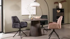Draaibare Eetkamerstoelen|Eetkamerstoelen Met Armleuning-Eijerkamp Collectie Amira Eetkamerstoel Green
