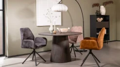 Draaibare Eetkamerstoelen|Eetkamerstoelen Met Armleuning-Eijerkamp Collectie Amira Eetkamerstoel Gold