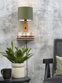 Industriële Wandlampen|Wandlampen-Good&Mojo Andes Natural Wandlamp green forest