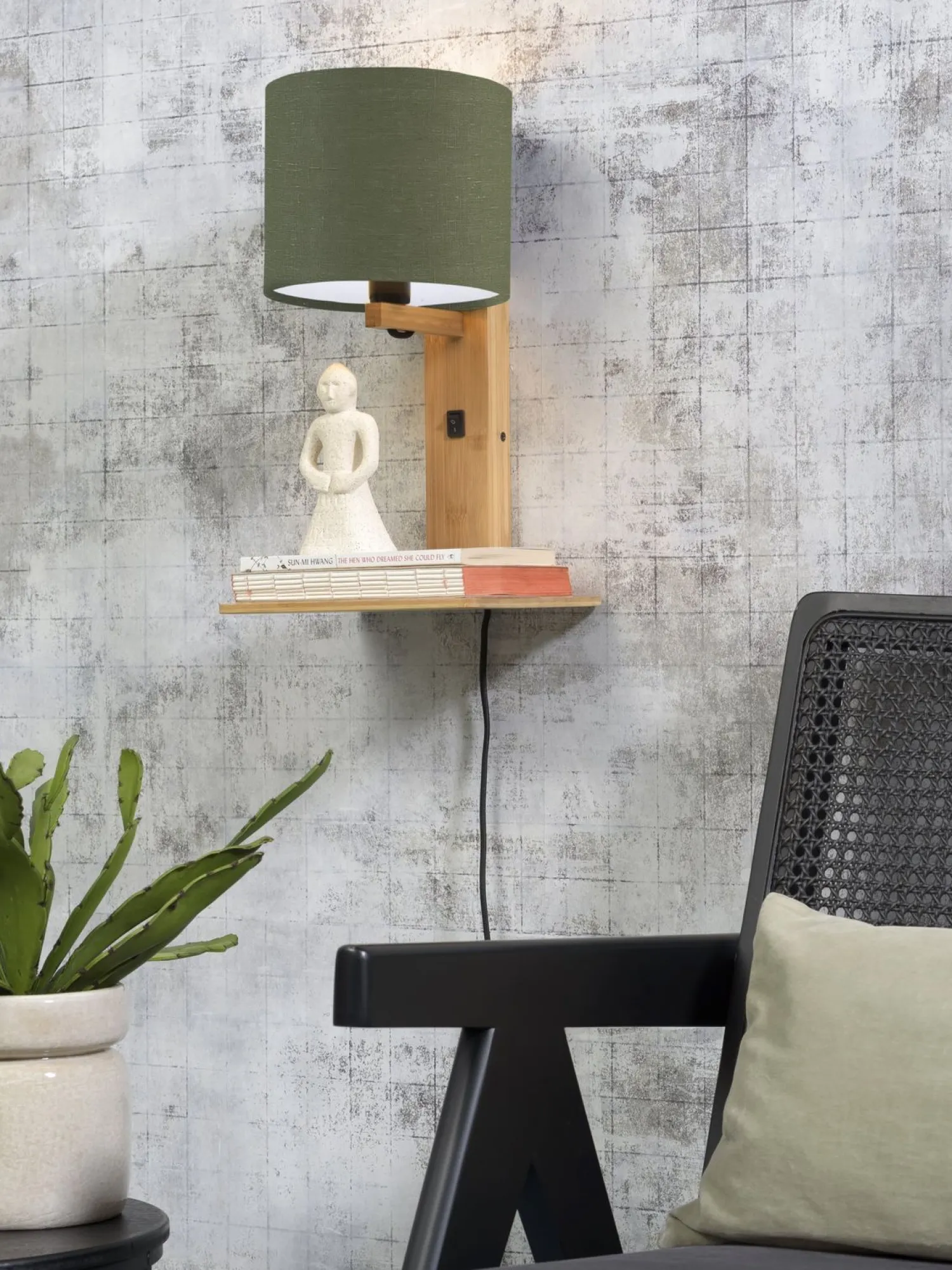 Industriële Wandlampen|Wandlampen-Good&Mojo Andes Natural Wandlamp green forest