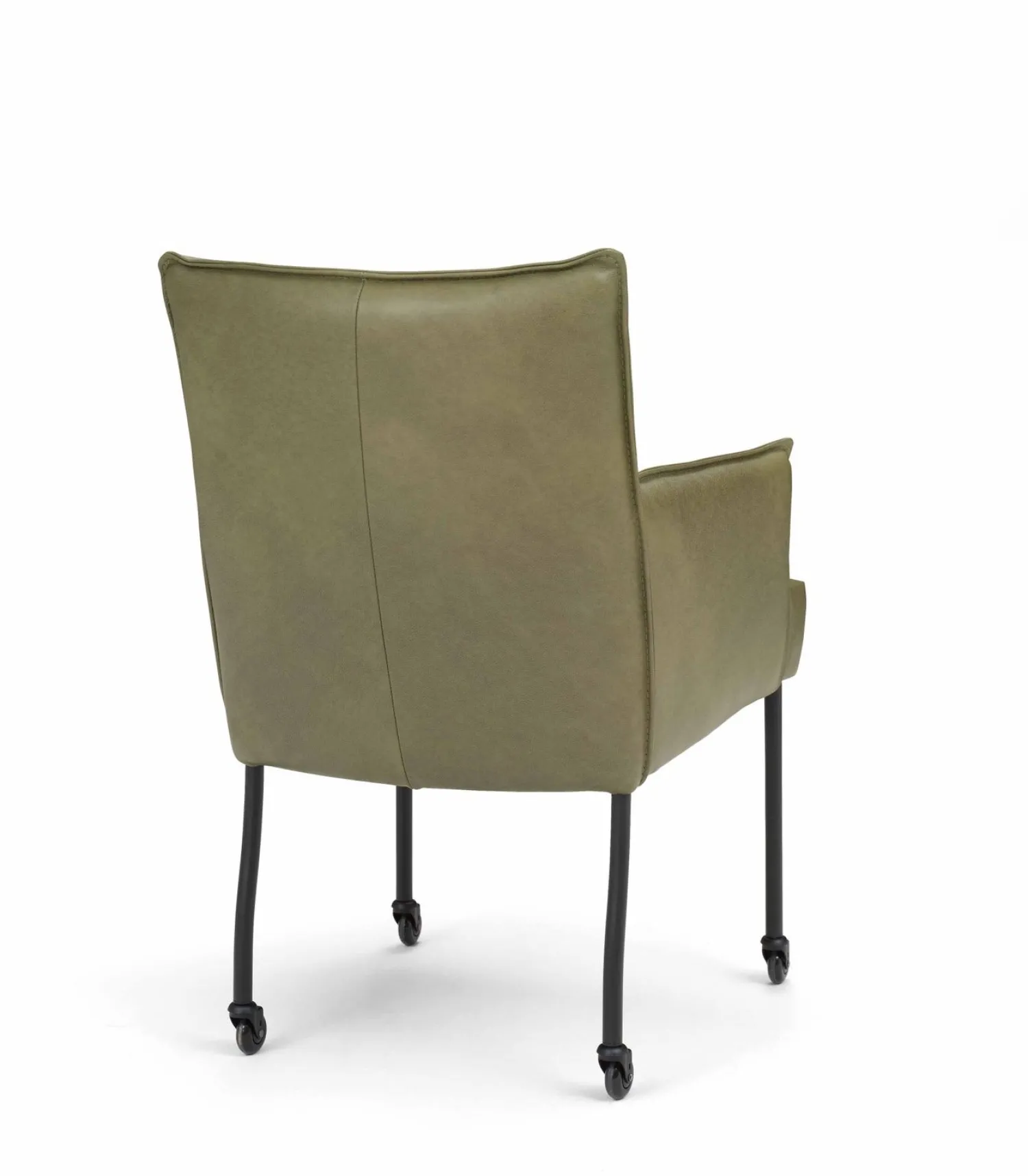 Eetkamerstoelen Met Wieltjes|Eetkamerstoelen Met Armleuning-Eijerkamp Collectie Andor Armstoel Groen