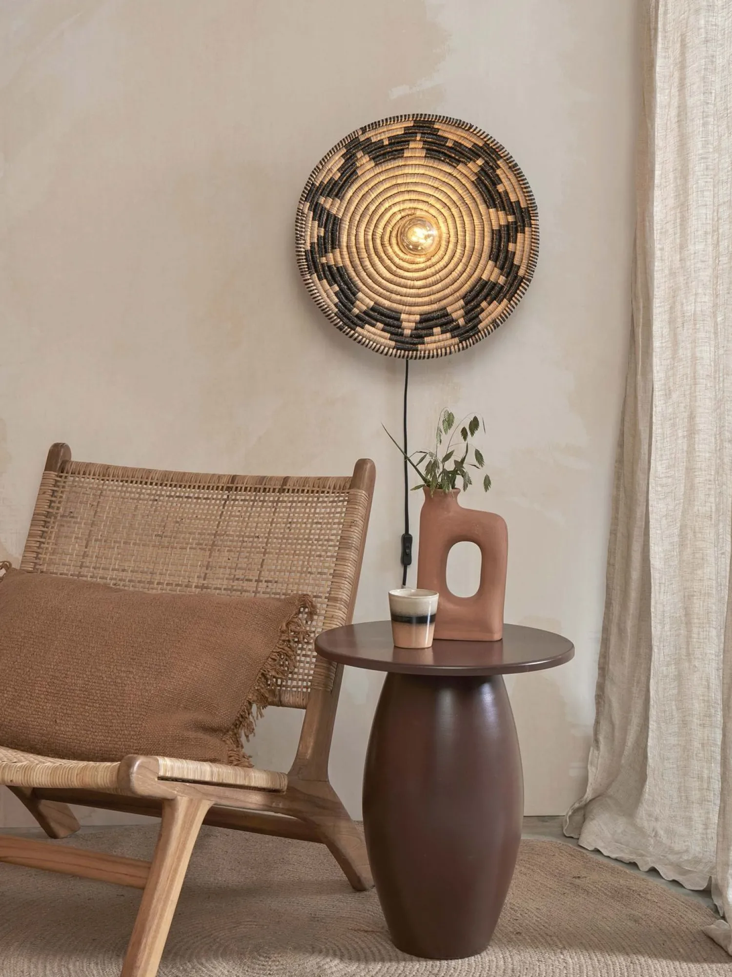 Wandlampen|Wandlampen-Good&Mojo Andros Wandlamp Black, Natural