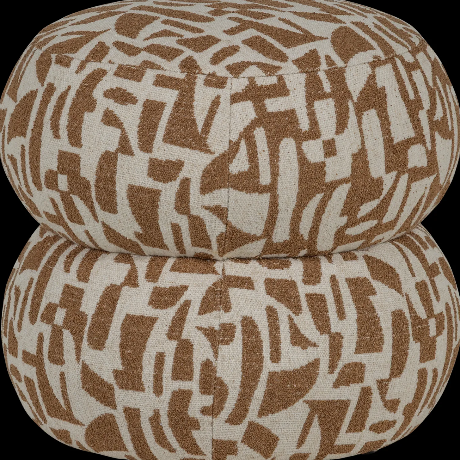 Poefjes & Krukjes-WOOOD Anic Poef Bruin, Creme