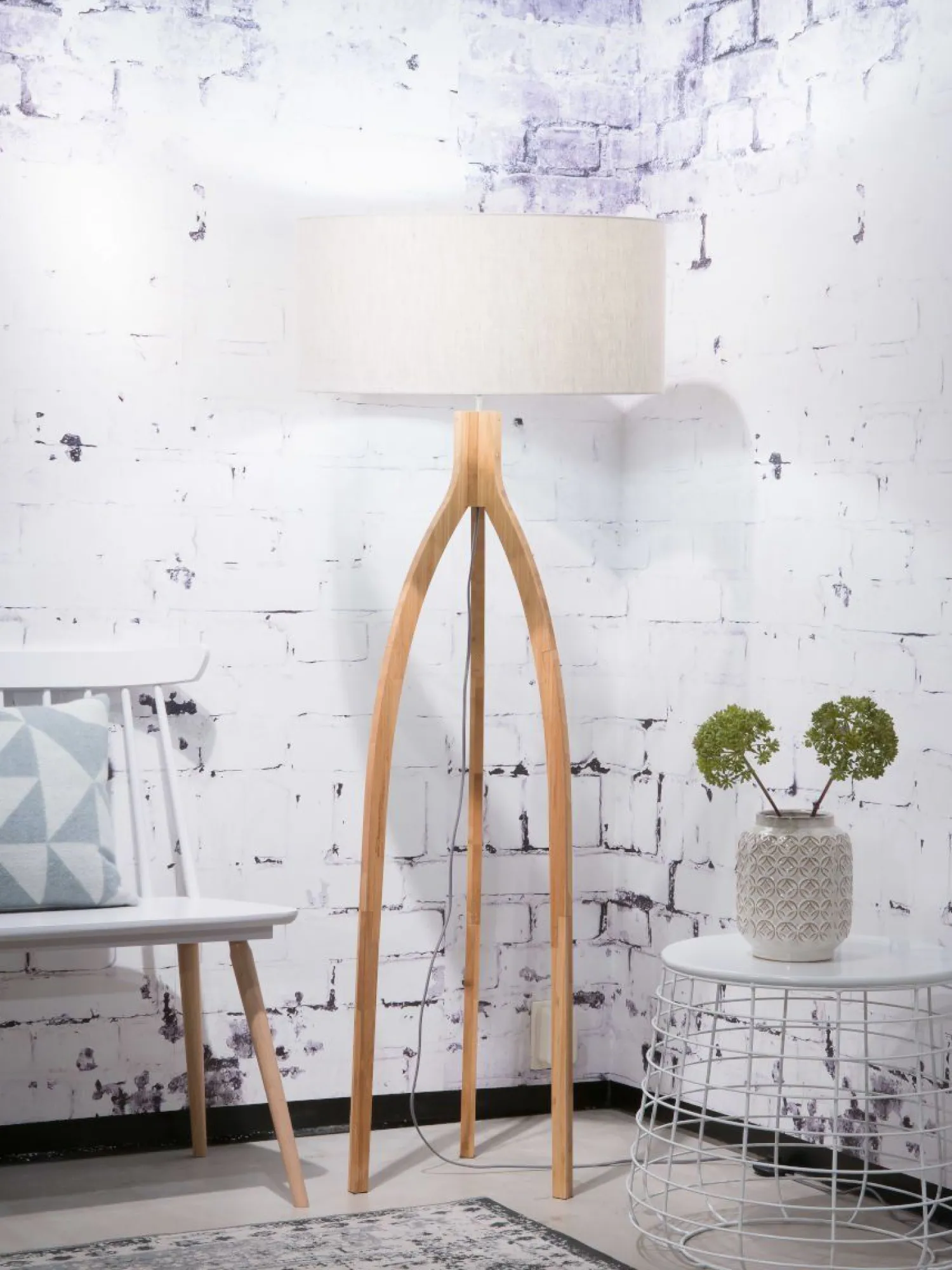 Vloerlampen|Vloerlampen-Good&Mojo Annapurna Vloerlamp Beige