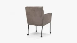 Eetkamerstoelen Met Wieltjes|Eetkamerstoelen Met Armleuning-Eijerkamp Collectie Apollo Eetkamerstoel Taupe