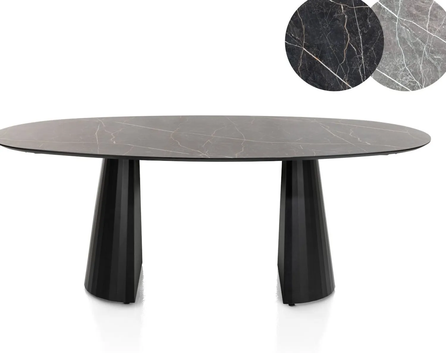 Ovale Eettafels-XOOON Arabax Eettafel Lichtgrijs